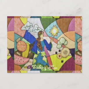 Postal La abundancia de alimentos de Gaia en la verdura