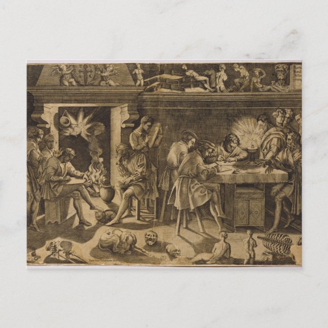 Postal La Academia de Baccio Bandinelli, 1547 (Anverso)