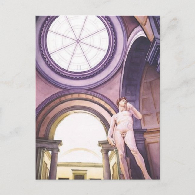 Postal "La Academia" El arte de David de Michelangelo (Anverso)