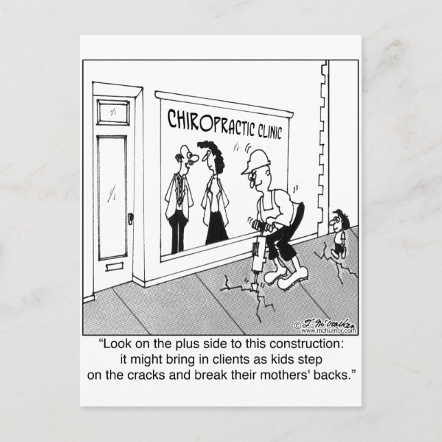 Postal La acera rayada es una bendición para un quiroprác (Anverso)