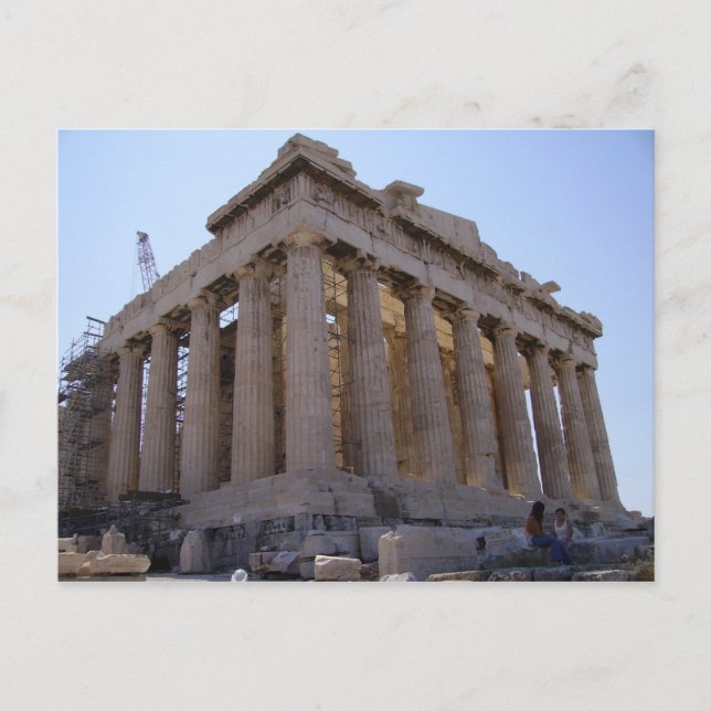 Postal La Acrópolis de Atenas, Grecia (Anverso)