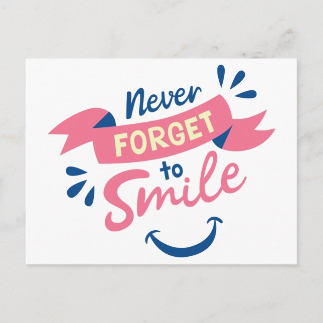 Postal La actitud de la felicidad sonríe Hola, pensando e (Anverso)