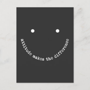 Postal La Actitud Marca la Diferencia Cara Sonriente Posi