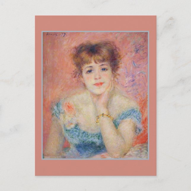 Postal La actriz retrato Bella Artes Jeanne Samary Renoir (Anverso)