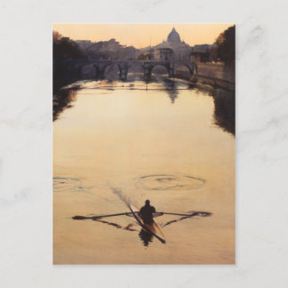 Postal La acuarela del río Tíber "El Oarsman"
