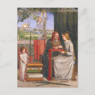 Postal La adolescencia de la Virgen María por Rossetti Ta