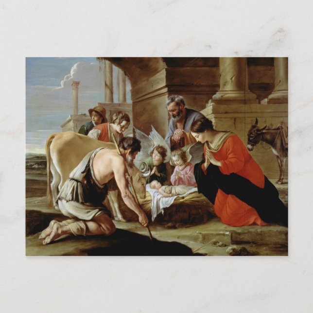 Postal La adoración de los pastores, c.1638 (Anverso)