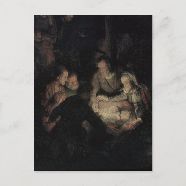 Postal La adoración de los pastores, detalle, 1646 (Anverso)