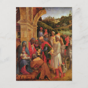 Postal La adoración de los reyes