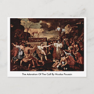 Postal La Adoración Del Calf Por Nicolás Poussin