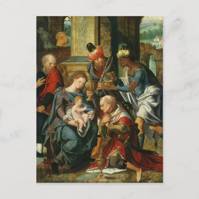 Postal La adoración del Magi, 1530 (Anverso)