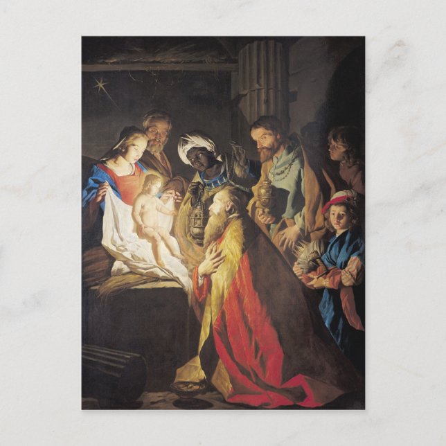 Postal La adoración del Magi 2 (Anverso)