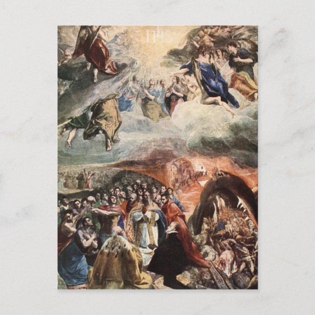 Postal La Adoración del Nombre de Jesús por El Greco (Anverso)