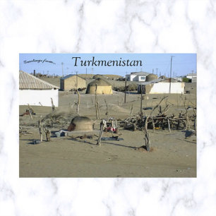 Postal La aldea de Erbent en Turkmenistán