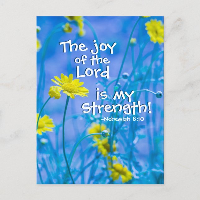 Postal La alegría de Jehovah es mi fuerza, Nehemías 8:10 (Anverso)