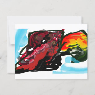 Postal La alegría del cardenal norte de otoño