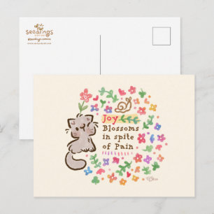 Postal La Alegría Florece a Pesar del Dolor - Pebble la G