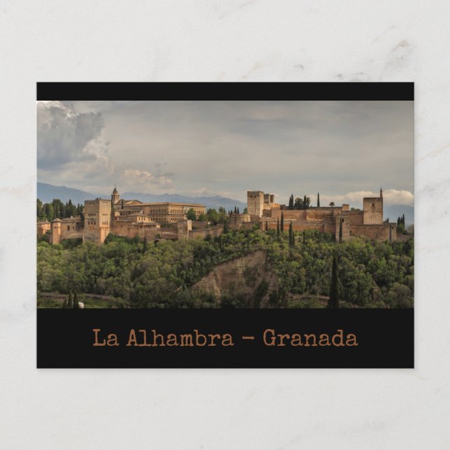 Postal La Alhambra, Granada, España (Anverso)