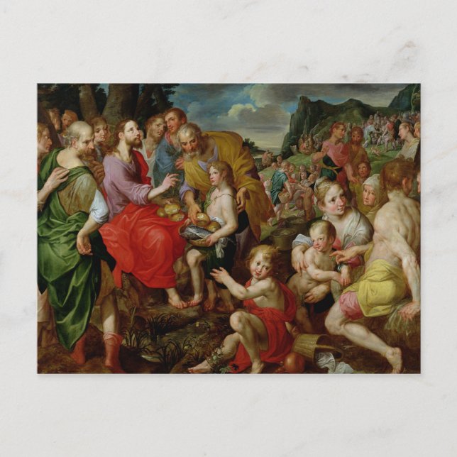 Postal La alimentación de los cinco mil (Anverso)