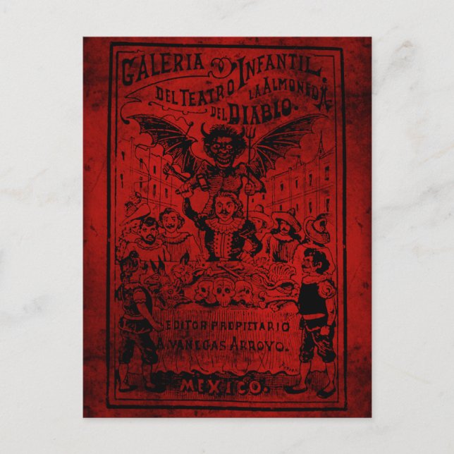 Postal La Almoned del Diablo por José Guadalupe Posada (Anverso)