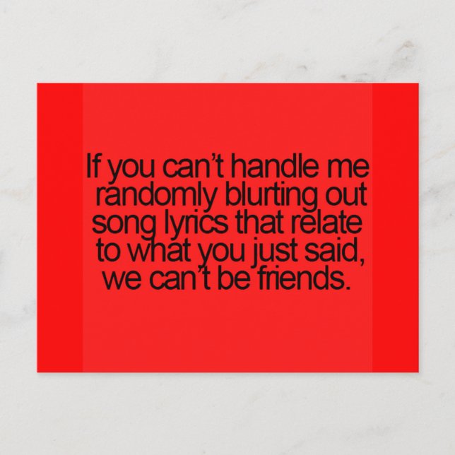 POSTAL LA AMISTAD DIVERTIDA CITA ALEATORIAMENTE BLURTING (Anverso)