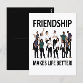 Postal La amistad hace que la vida sea mejor Amistad