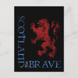 Postal La angustiada Escocia el valiente diseño rampante 