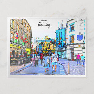 Postal La animada ciudad de Galway-Irlanda