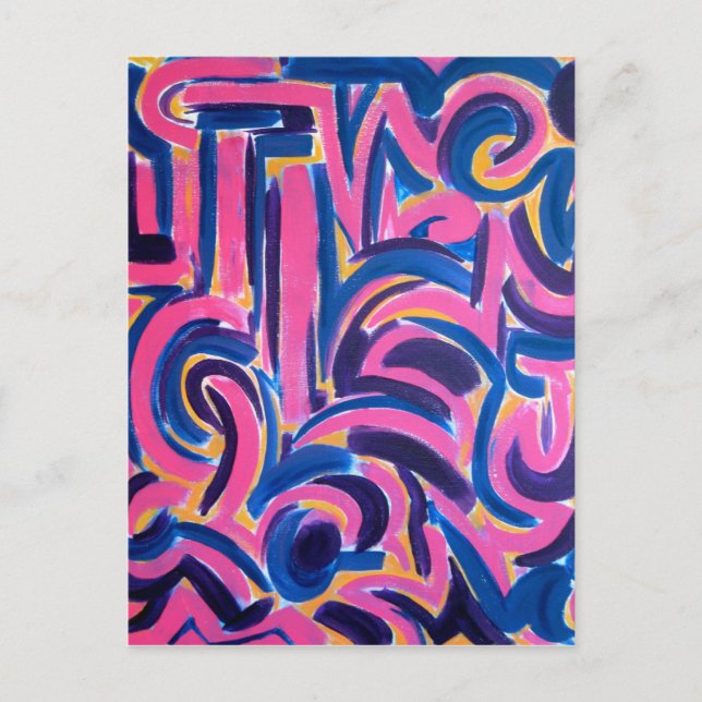 Postal La antigua mano de arte de graffiti-abstracto grie (Anverso)