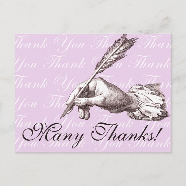 Postal La antigua pluma de Quill Point Pen escribe una no (Anverso)