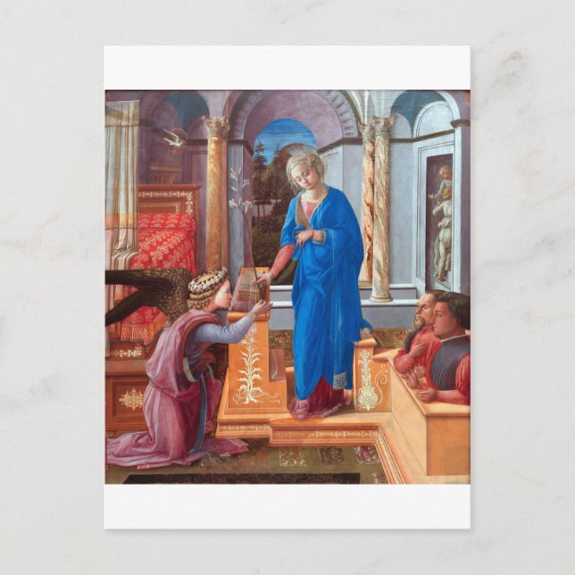 Postal La Anunciación, Filippo Lippi, 1440 (Anverso)