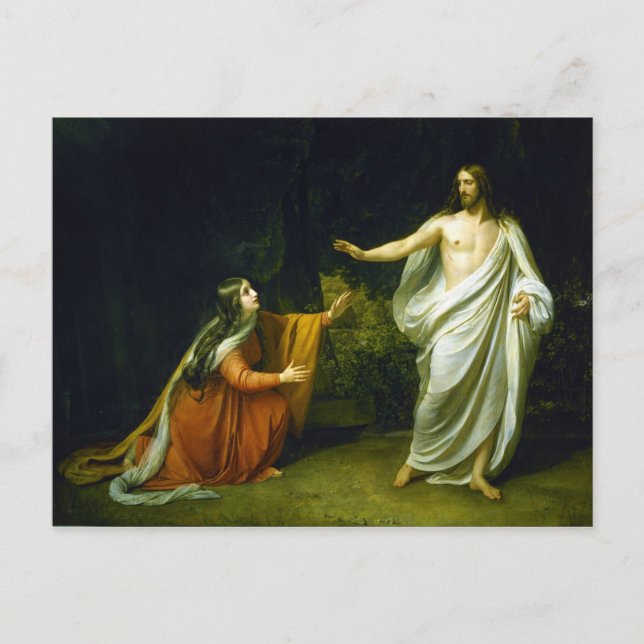 Postal La aparición de Cristo ante María Magdalena por Iv (Anverso)