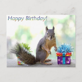 Postal ¡La ardilla es feliz cumpleaños!
