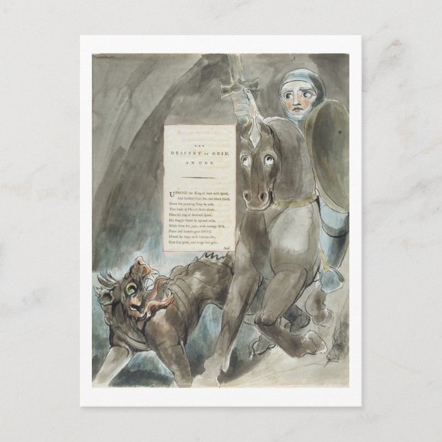 Postal La ascendencia de Odin, una oda, de 'Los poemas de (Anverso)