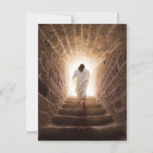 Postal La Ascensión - Jesús entrando a la luz