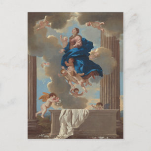 Postal La asunción de la Virgen