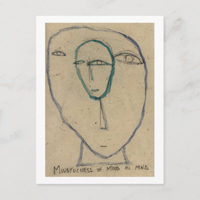 Postal La atención en la mente. Concepto budista (Anverso)