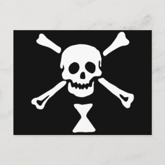 Postal La auténtica bandera pirata de Emanuel Wynne