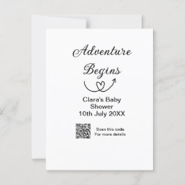 Postal La aventura comienza con la ducha de bebé barrido