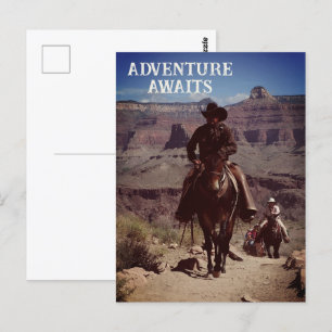 Postal La aventura espera el tema del exterior occidental
