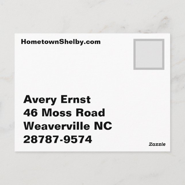 Postal ¡La ayuda está en camino! Avery (Reverso)