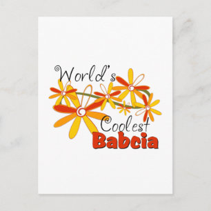 Postal La Babcia Más Genial del Mundo Floral