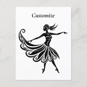 Postal La bailarina africana de siluetas Thunder_Thunder_