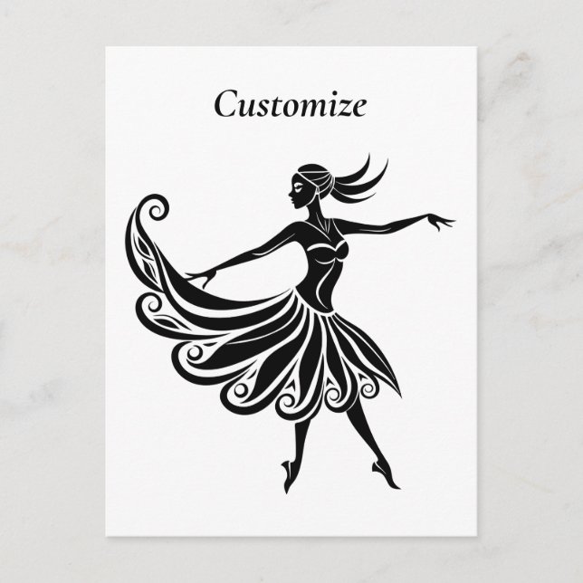 Postal La bailarina africana de siluetas Thunder_Thunder_ (Anverso)