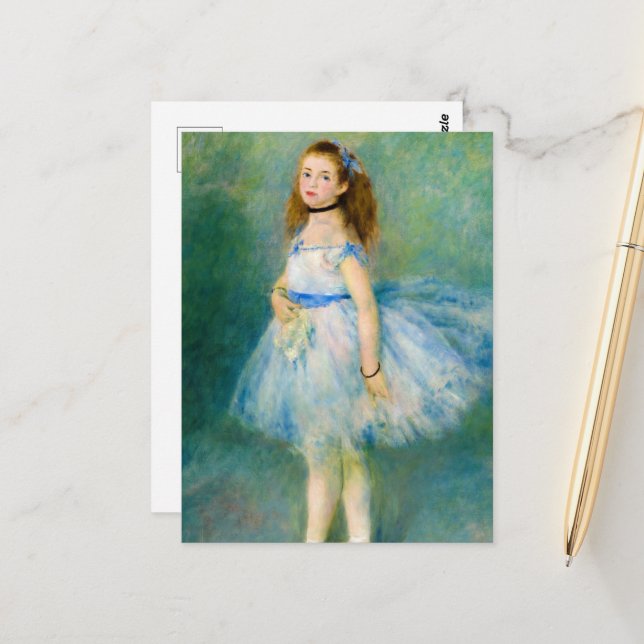 Postal La bailarina de Pierre-Auguste Renoir (Anverso/Reverso In Situ)