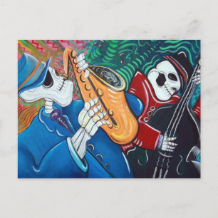 Postal La banda de huesos del blues malo