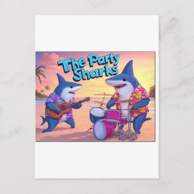 Postal La banda de tiburones Fiestas (Anverso)