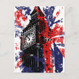 Postal La bandera británica Jack Flag Vintage Worn