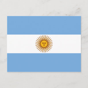 Postal La bandera de Argentina
