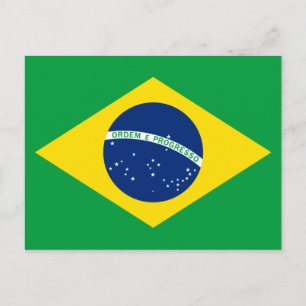Postal La bandera de Brasil